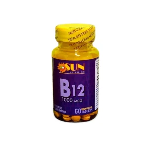 B12 1000MCG TABLETAS X60 SUN VITAMINS - Suplemento de Vitamina B para Energía y Salud