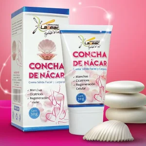 Concha de Nacar Crema, Propiedades Exfoliantes, Eliminar Manchas, Pecas, Acné, Regeneración Celular, Polvo de Conchas Marinas, Atenuar Cicatrices, Arrugas, Hidratar la Piel, Reparar la Piel, 30gr
