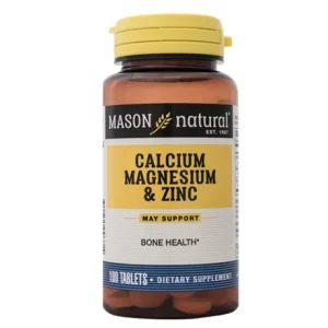Las tabletas Calcium Magnesio & Zinc de Mason ofrecen una forma práctica de apoyar la salud ósea diaria. Cada cápsula contiene calcio, magnesio y zinc, elementos cruciales para fortalecer los huesos y prevenir la osteoporosis. Se recomienda tomar una cápsula tres veces al día después de las comidas para obtener los mejores resultados y asegurar una adecuada absorción de estos nutrientes vitales.