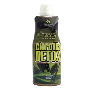 Clorofila Detox, Phyto Chemie, solución oral, 600ml, desodorizante, desintoxicante, reduce malos olores, flatulencias, heces, orina, mal aliento, oxigena sistemas circulatorio e intestinal, extracto de alfalfa, dosificación diaria.