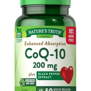Coenzima Q-10, 200 mg, cápsula blanda, Nature's Truth, salud cardiovascular, extracto de pimienta negra, bienestar