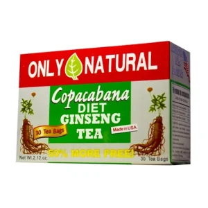 COPACABANA DIET GINSENG TEA, Té Dietético, Salud Digestiva, Coadyuvante, Molestias Digestivas, Sen, Panax, Ginseng, Menta, Té Natural, Only Natural, Bienestar Digestivo