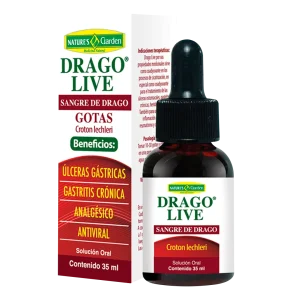 Dragolive, gotero, 35 ml, Natures Garden, tratamiento natural, úlceras gástricas, gastritis crónica, sangre de drago, alivio digestivo, apoyo digestivo.
