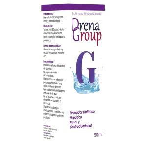 Drena Group G, drenador linfático, drenador hepático, drenador renal, drenador gastroduodenal, gotero, 50 ml, frasco ámbar, desintoxicación, salud interna, sistema linfático, sistema hepático, sistema renal, sistema gastroduodenal.