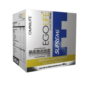 OMNILIFE Ego Life Supreme, suplemento hipotónico, deportistas, rápida hidratación, resistencia física, sabor piña