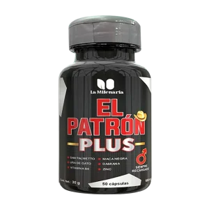 El Patrón Plus La Milenaria, cápsulas para hombres, Saw Palmetto, Maca Negra, Una de Gato, salud masculina, bienestar prostático
